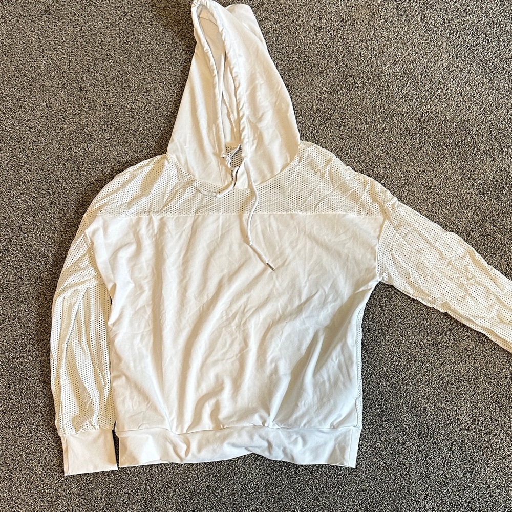 Senita Athletics White Mesh Hoodie